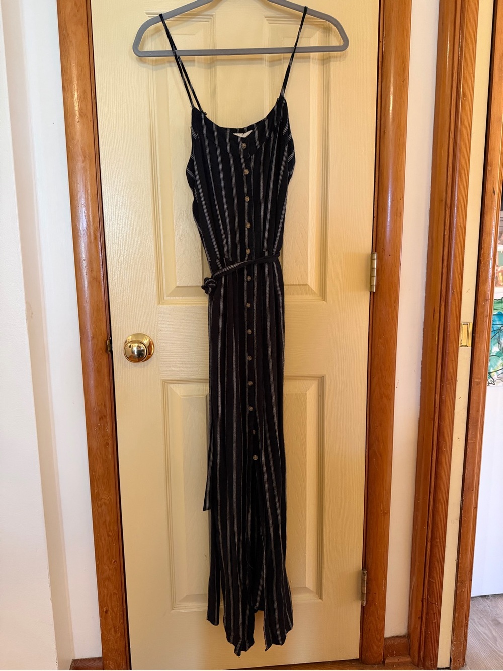 Universal Thread Black Maxi Dress with White Stripes